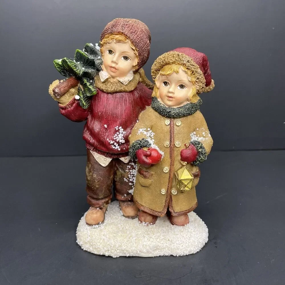 The Little Christmas Tree Home Interior 2003 Figurine 56043 Boy Girl Lantern Vtg